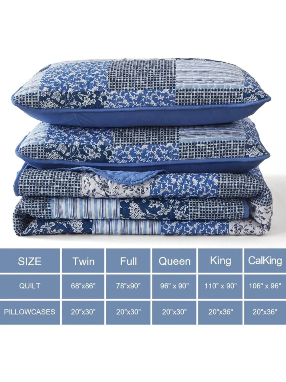 Boho Floral King Quilt Set | Soft Lightweight Reversible Bedding, 3-Piece